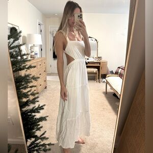 Like new cut out white Abercrombie linen dress